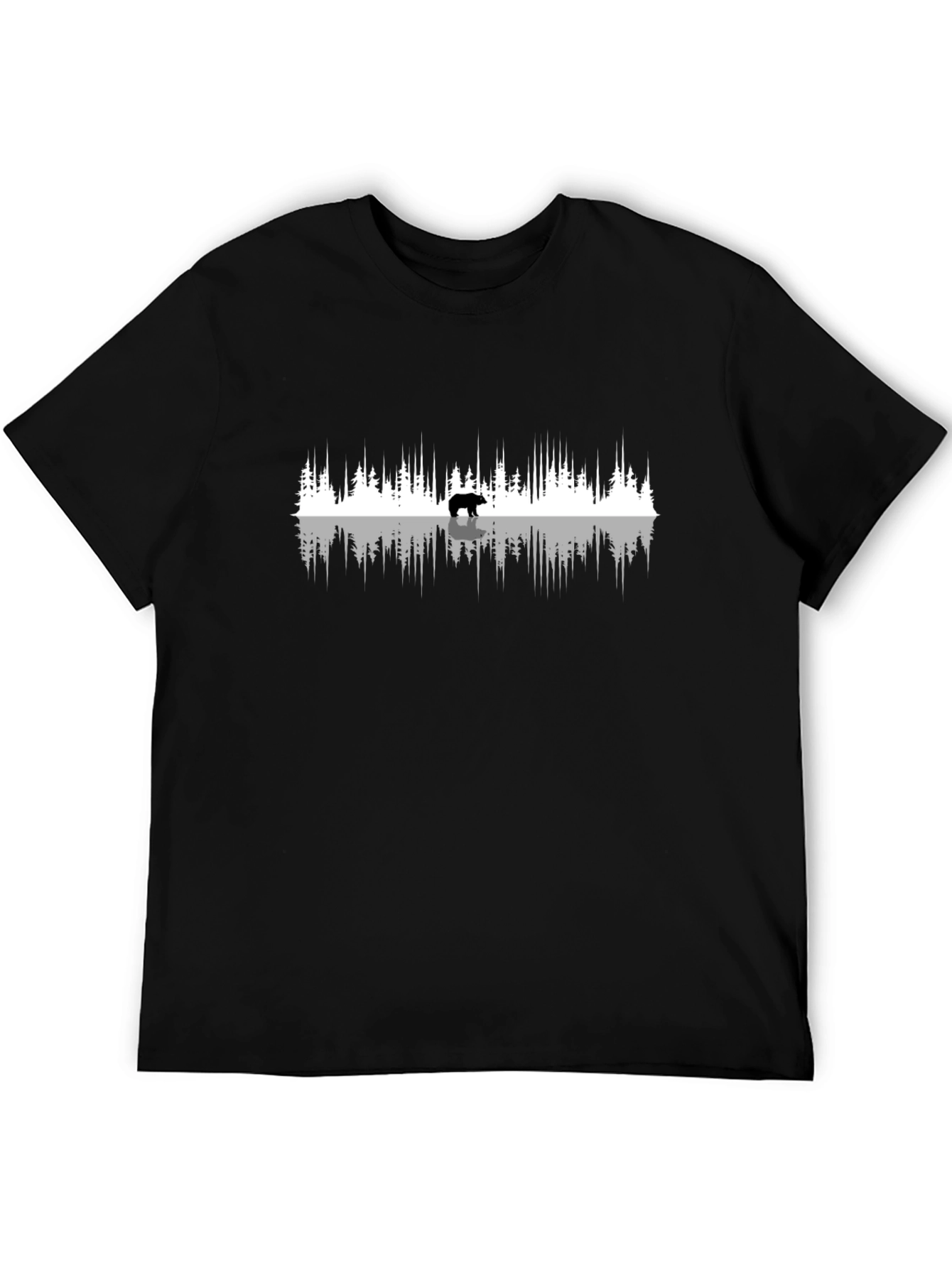 Bear & Forest Graphic Tee - Black