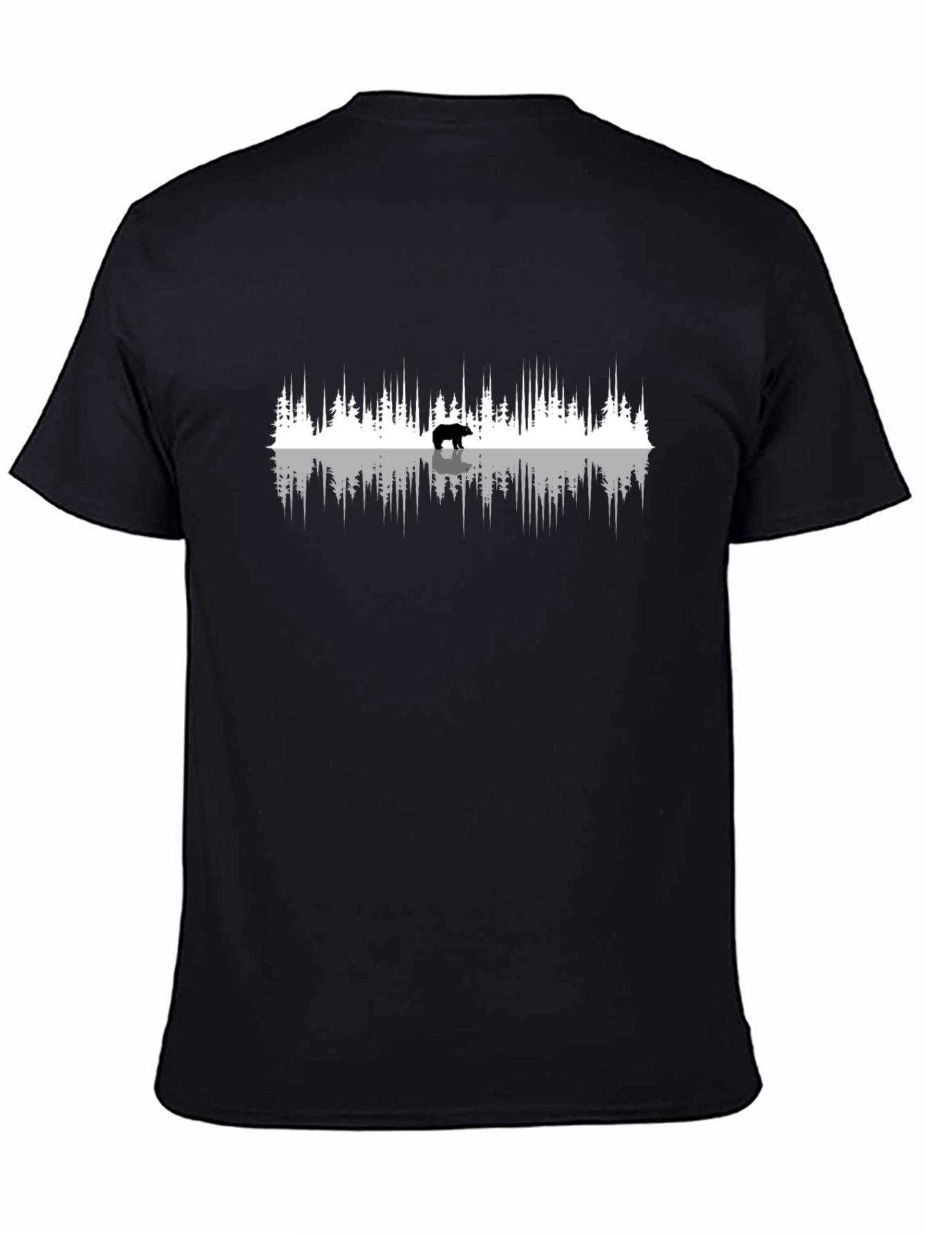 Bear & Forest Graphic Tee - Black