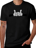 Cartoon Hands Rock On Graphic Tee