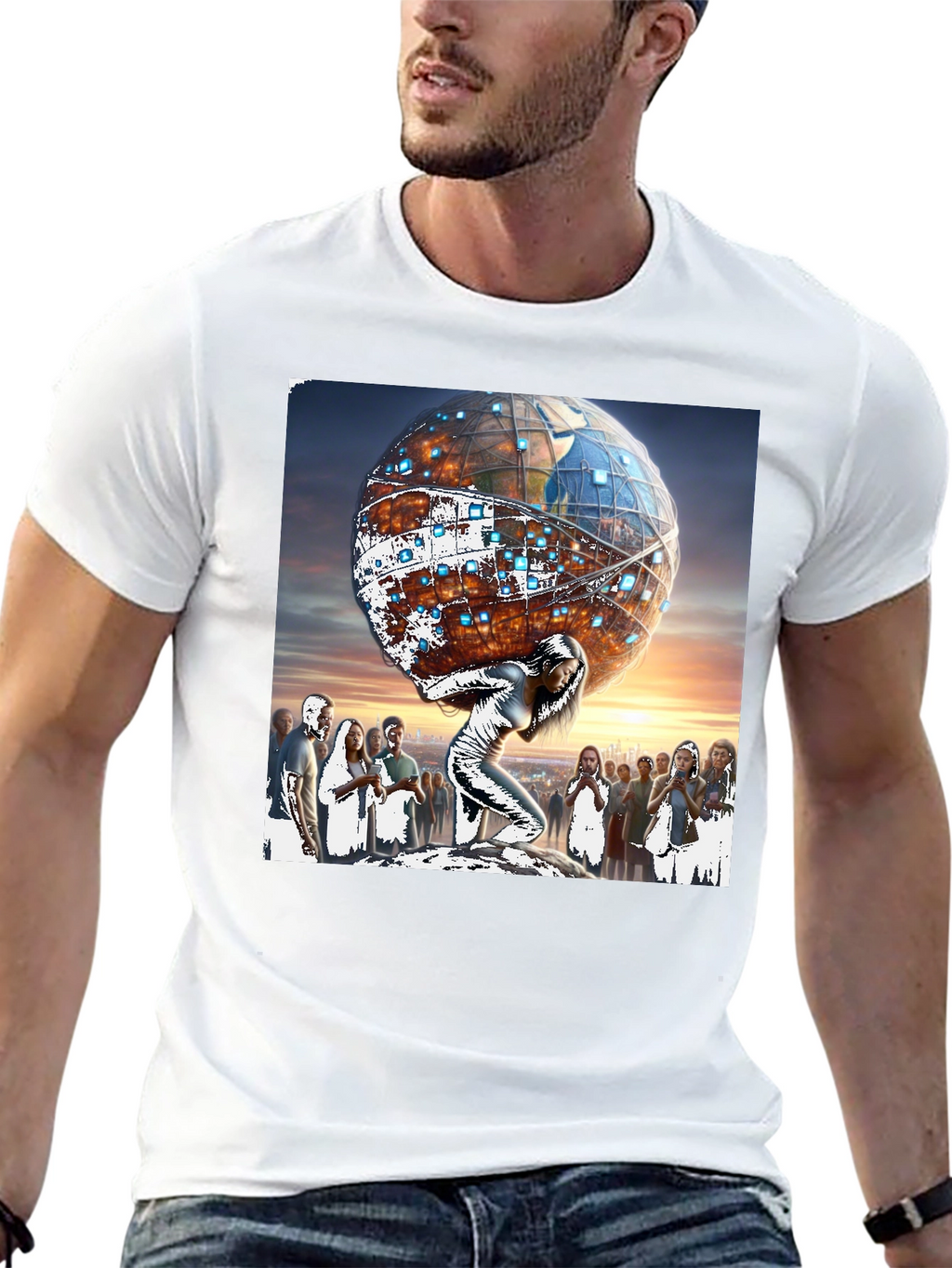 Atlas Woman Graphic Tee - Globe Strength