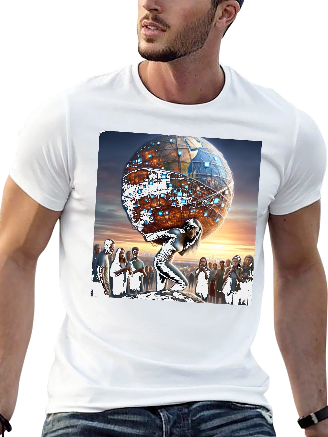Atlas Woman Graphic Tee - Globe Strength