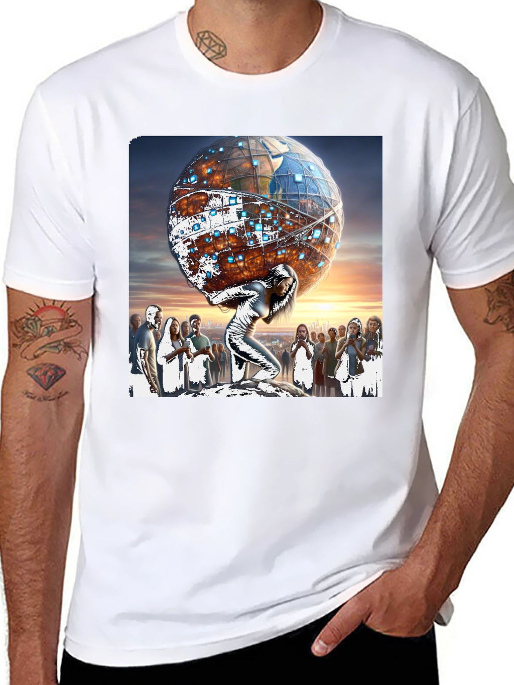 Atlas Woman Graphic Tee - Globe Strength