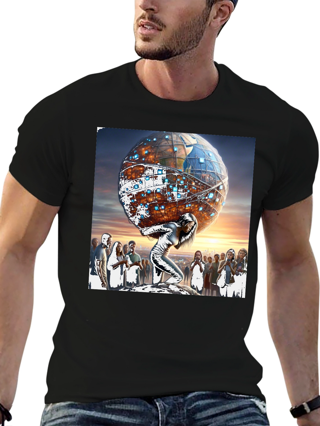 Atlas Woman Graphic Tee - Globe Strength
