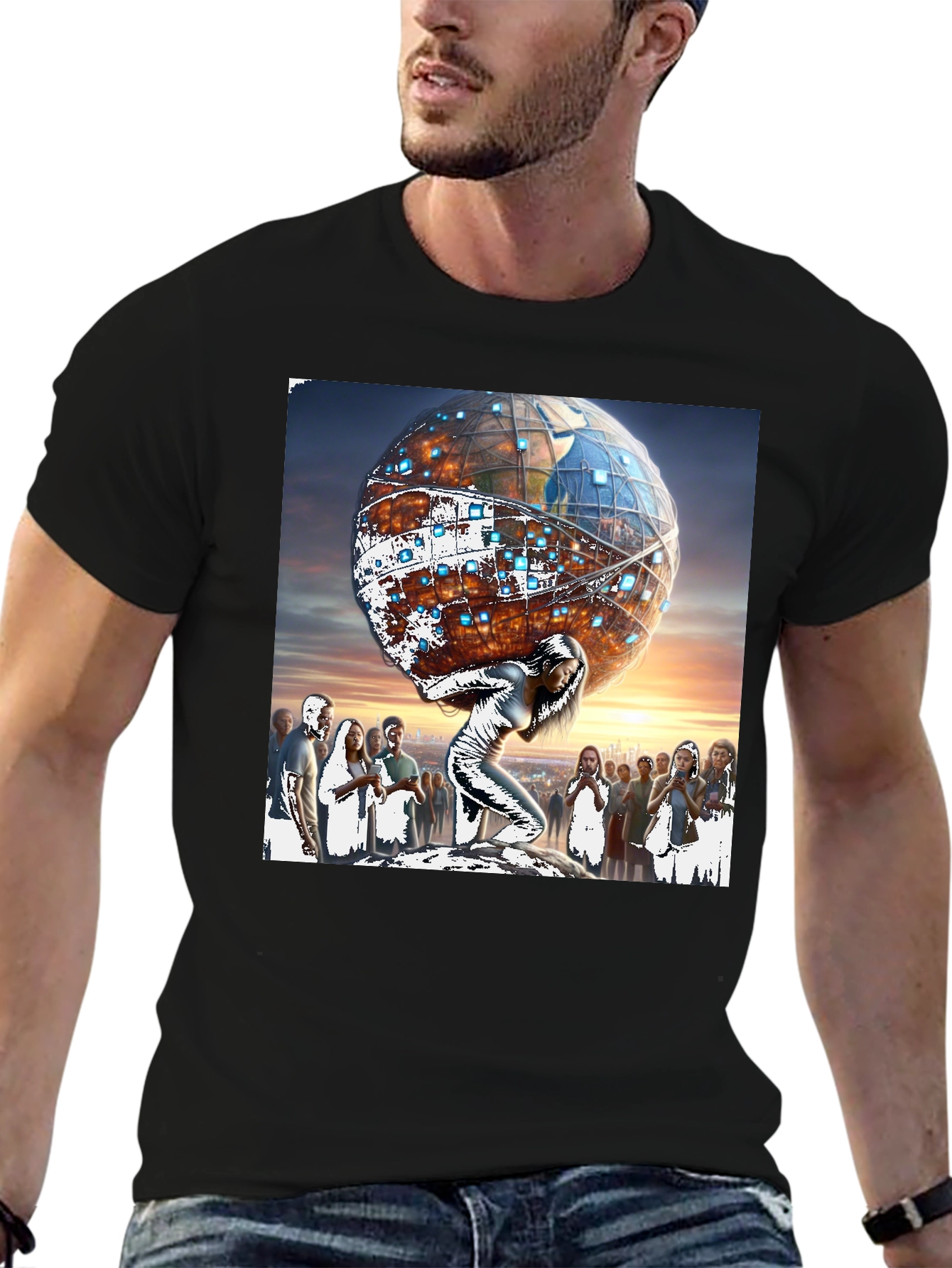 Atlas Woman Graphic Tee - Globe Strength