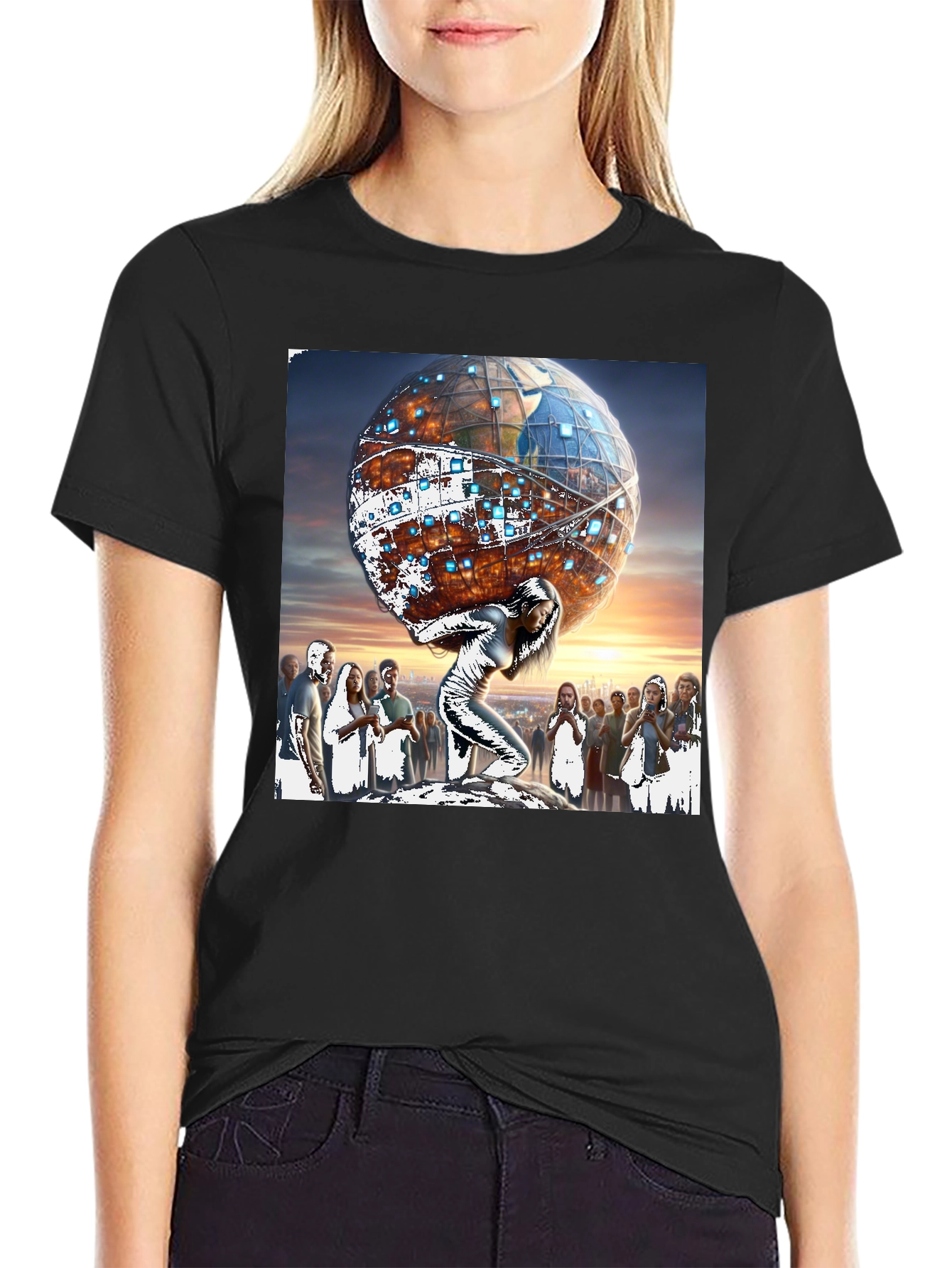 Atlas Woman Graphic Tee - Globe Strength