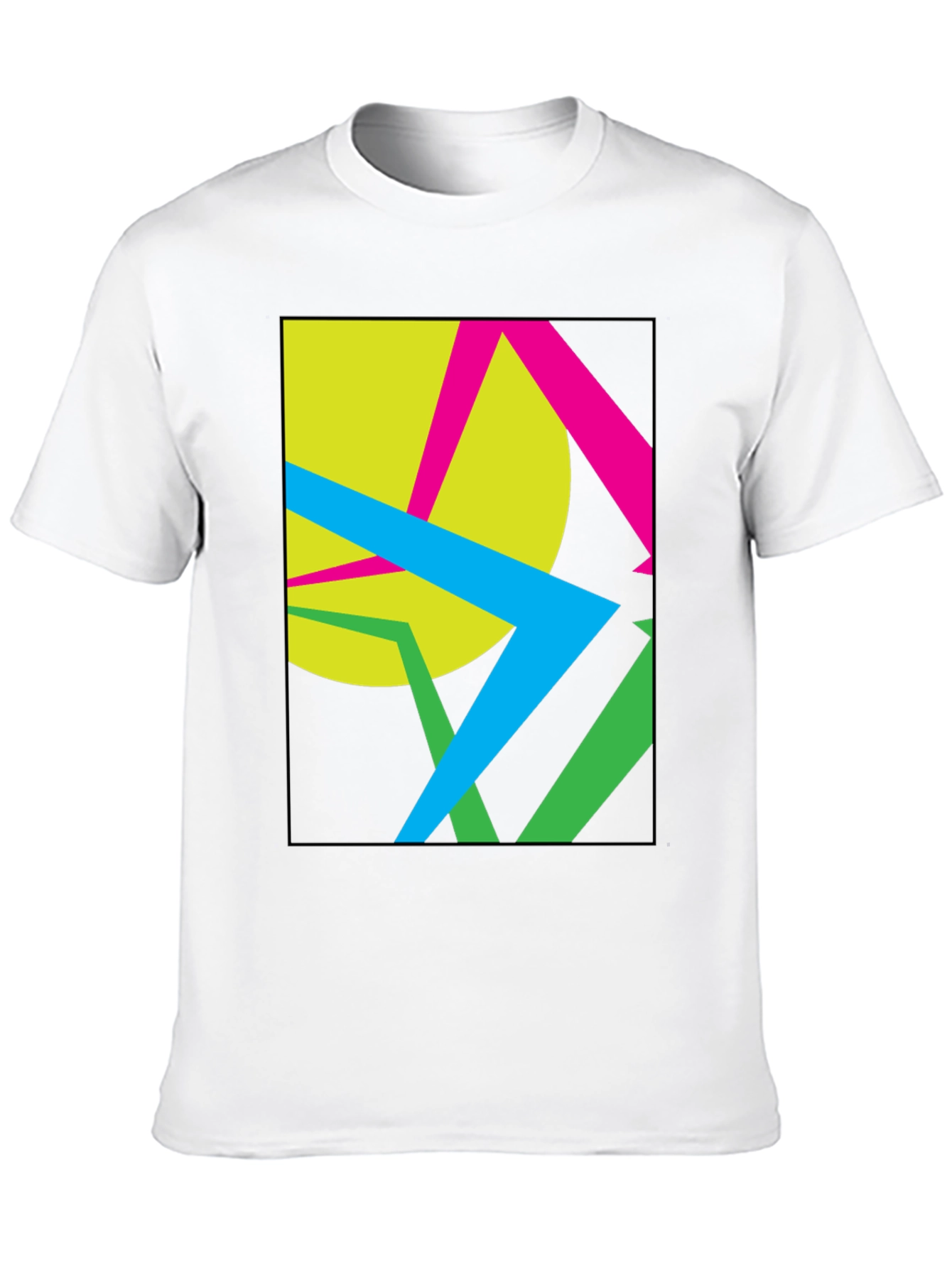 Abstract Geometric Graphic Black T-Shirt