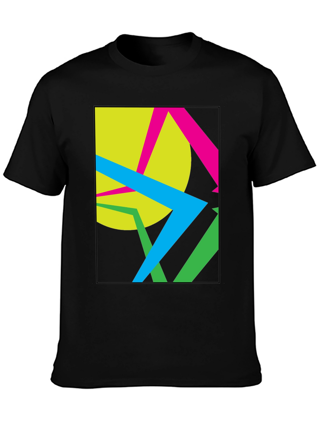 Abstract Geometric Graphic Black T-Shirt