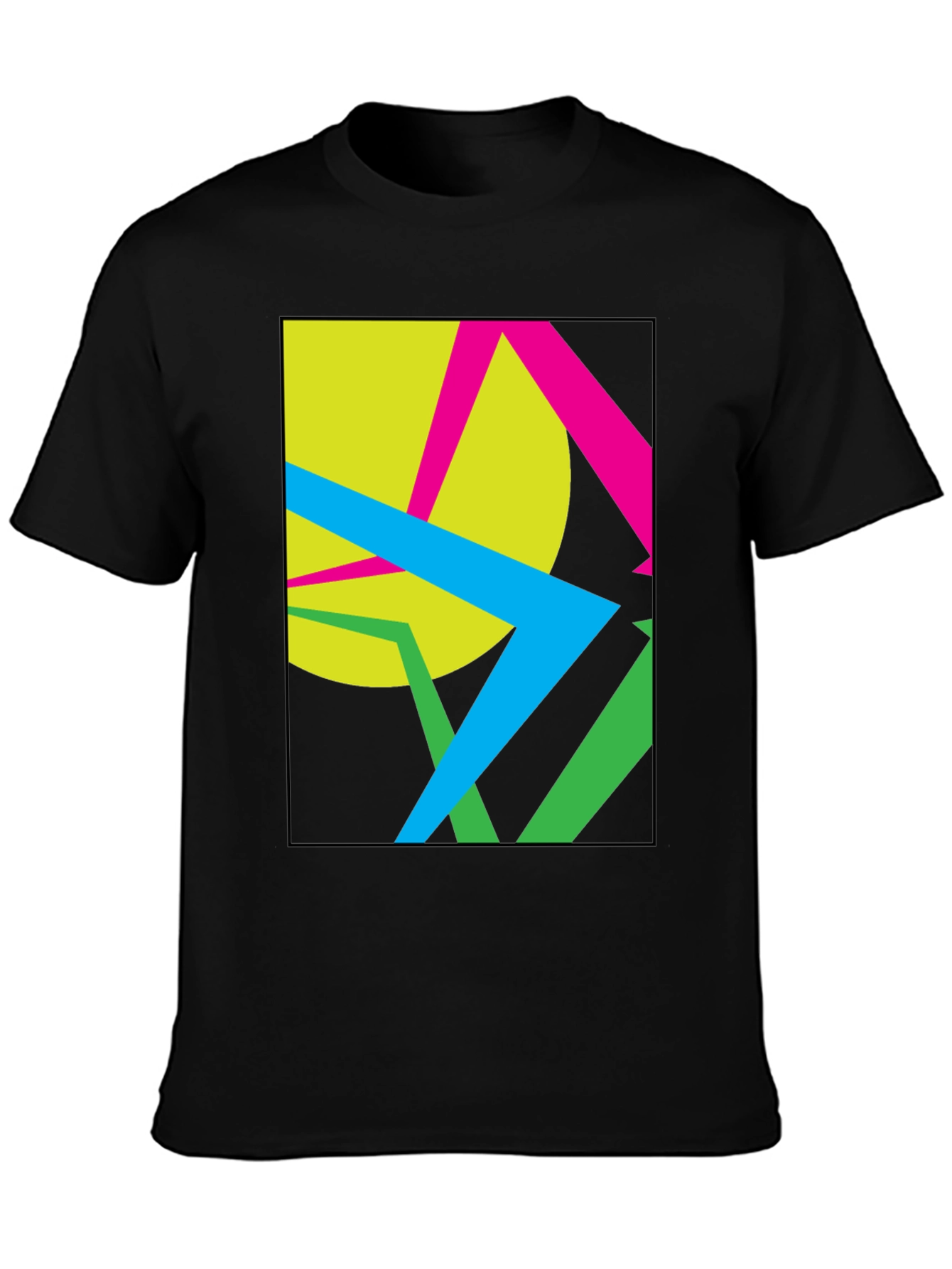 Abstract Geometric Graphic Black T-Shirt