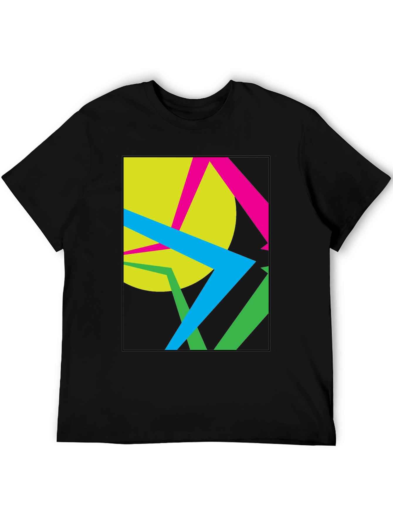 Abstract Geometric Graphic Black T-Shirt