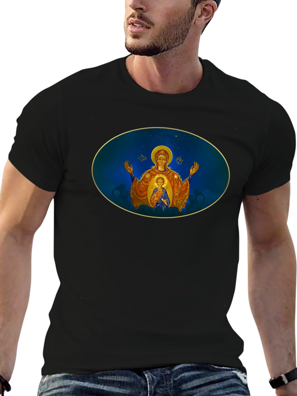Madonna Icon T-Shirt - Religious Art Tee