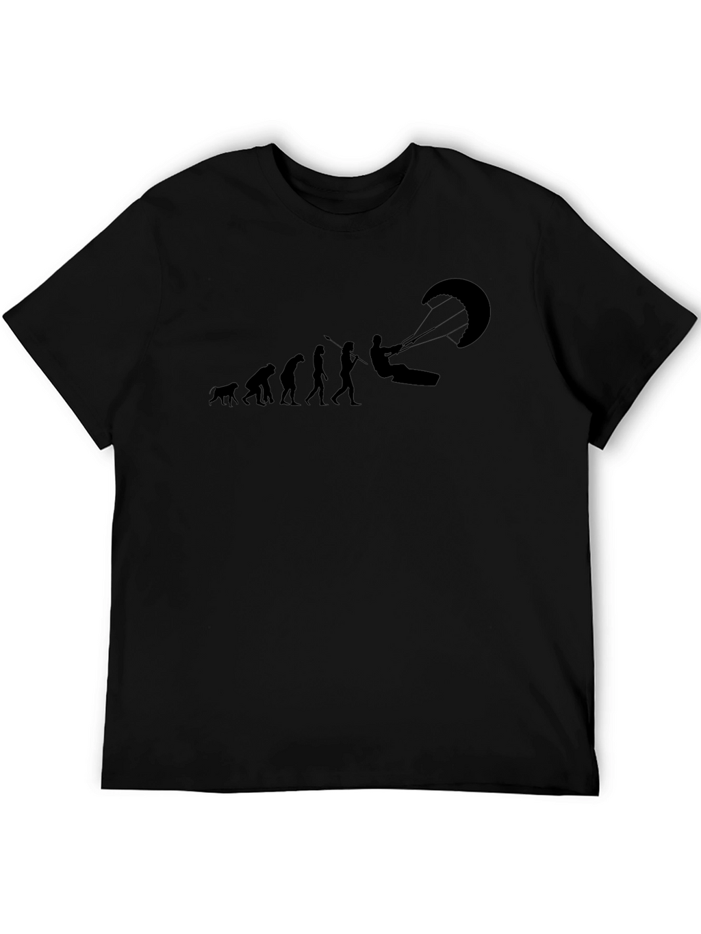 Evolution of Kitesurfing Black T-Shirt