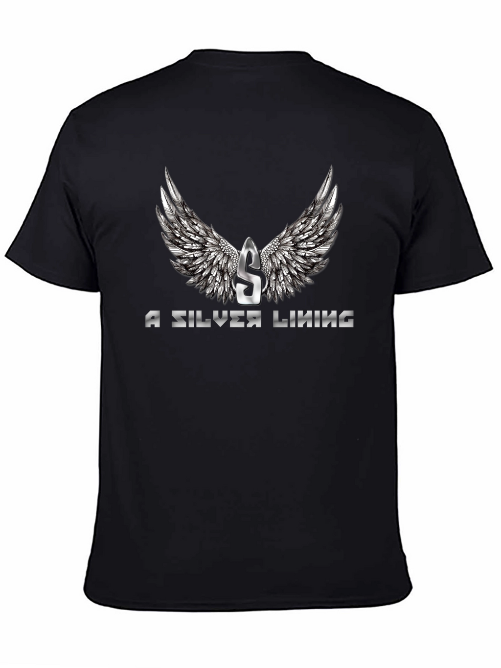 A Silver Lining Graphic Tee - Stylish Black T-Shirt