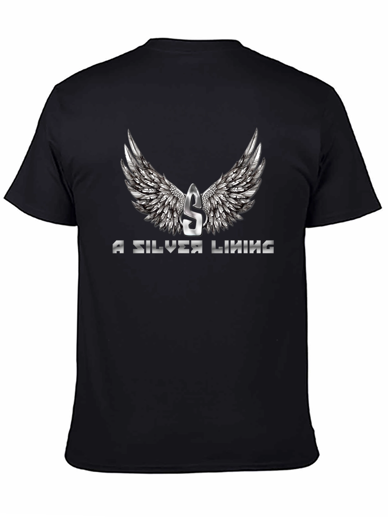 A Silver Lining Graphic Tee - Stylish Black T-Shirt