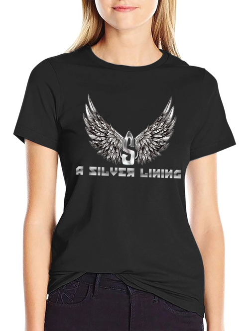 A Silver Lining Graphic Tee - Stylish Black T-Shirt