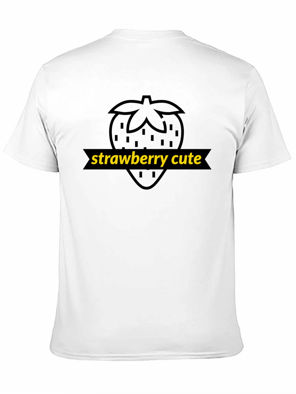 Strawberry Cute Graphic Tee - Unisex Black T-Shirt