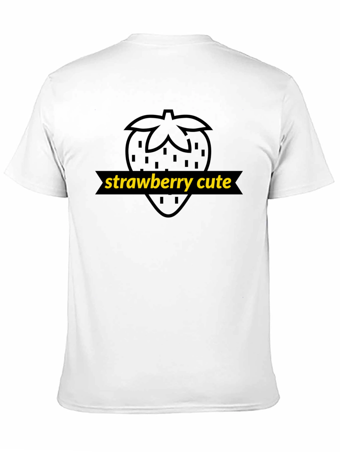 Strawberry Cute Graphic Tee - Unisex Black T-Shirt