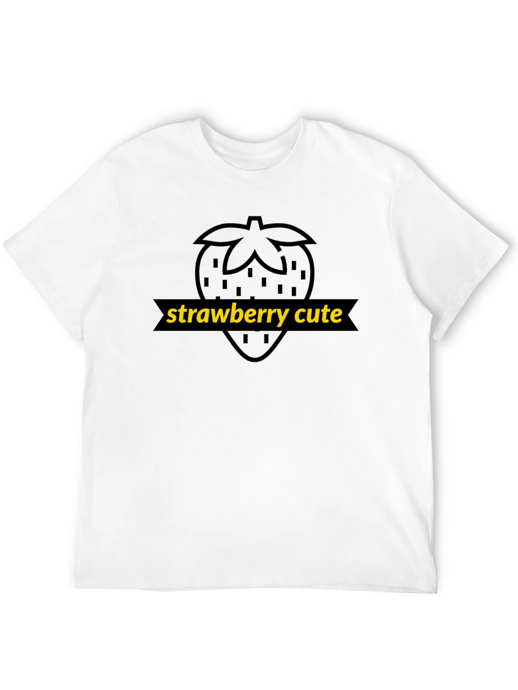 Strawberry Cute Graphic Tee - Unisex Black T-Shirt