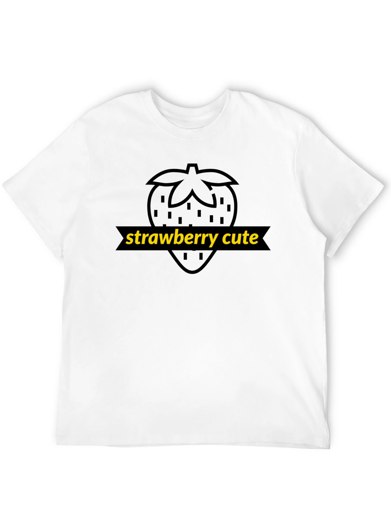 Strawberry Cute Graphic Tee - Unisex Black T-Shirt