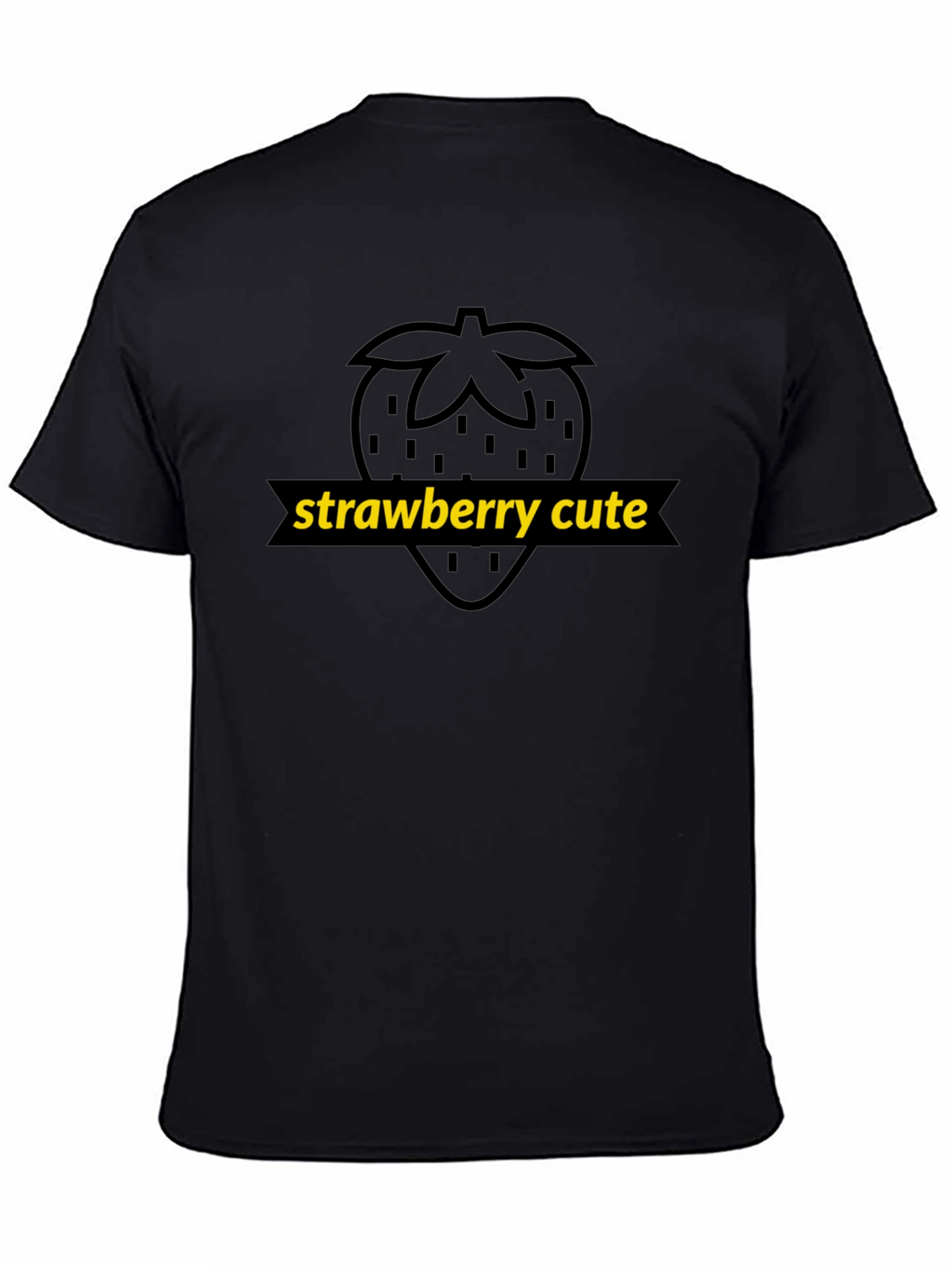 Strawberry Cute Graphic Tee - Unisex Black T-Shirt