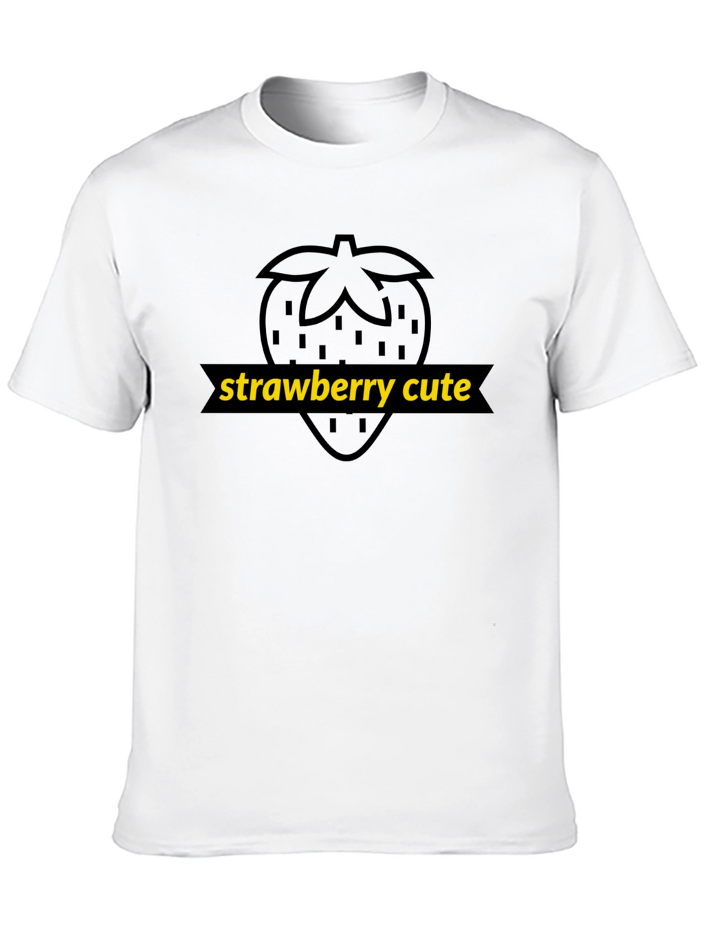 Strawberry Cute Graphic Tee - Unisex Black T-Shirt