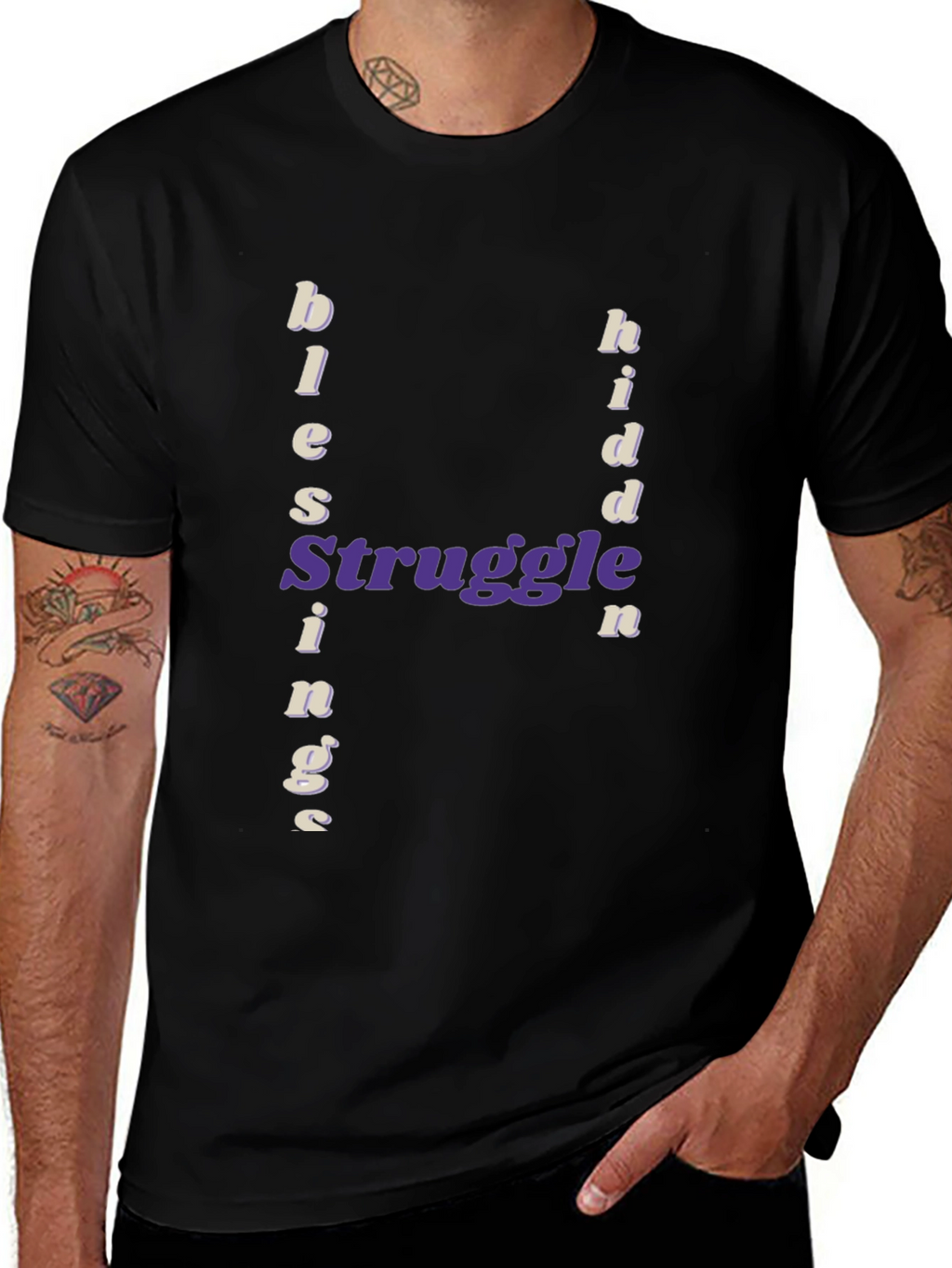 Blessings From Struggle Black Graphic Tee