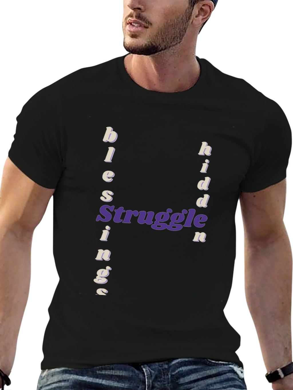 Blessings From Struggle Black Graphic Tee