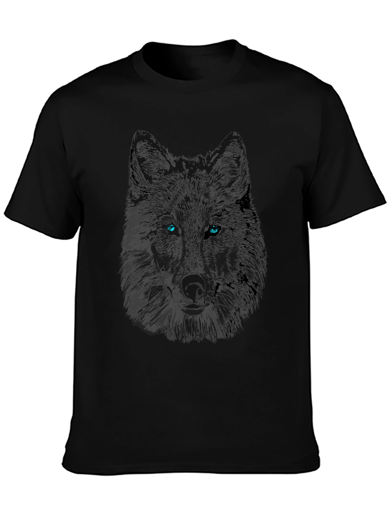 Black Wolf Graphic Tee - Mens Stylish Crew Neck T-Shirt