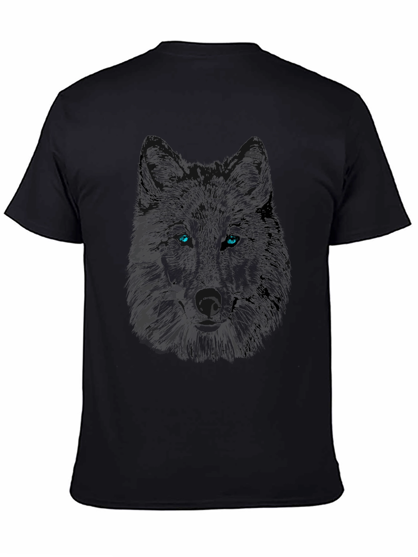Black Wolf Graphic Tee - Mens Stylish Crew Neck T-Shirt
