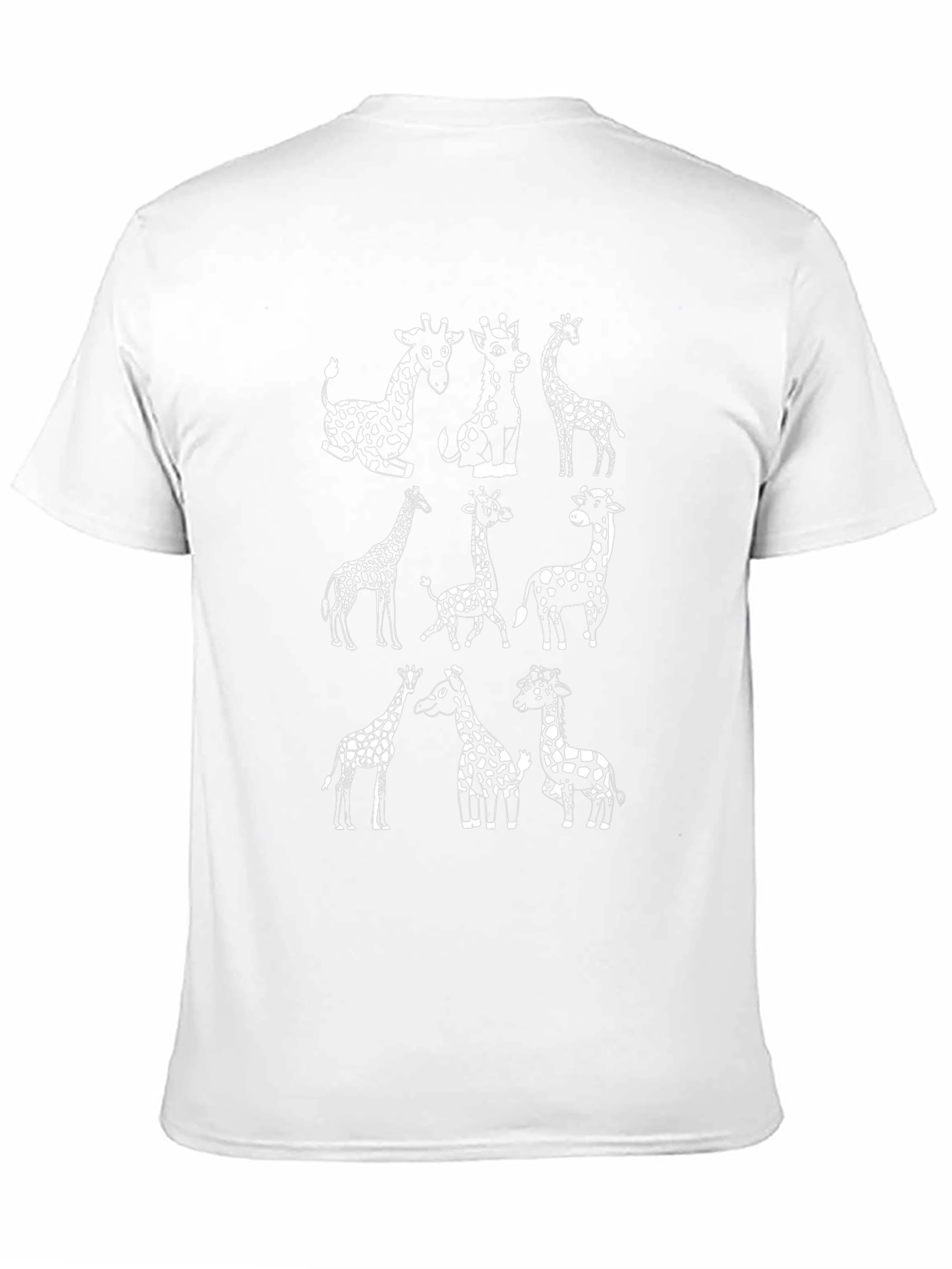 Giraffe Print Black T-Shirt - Novelty Graphic Tee