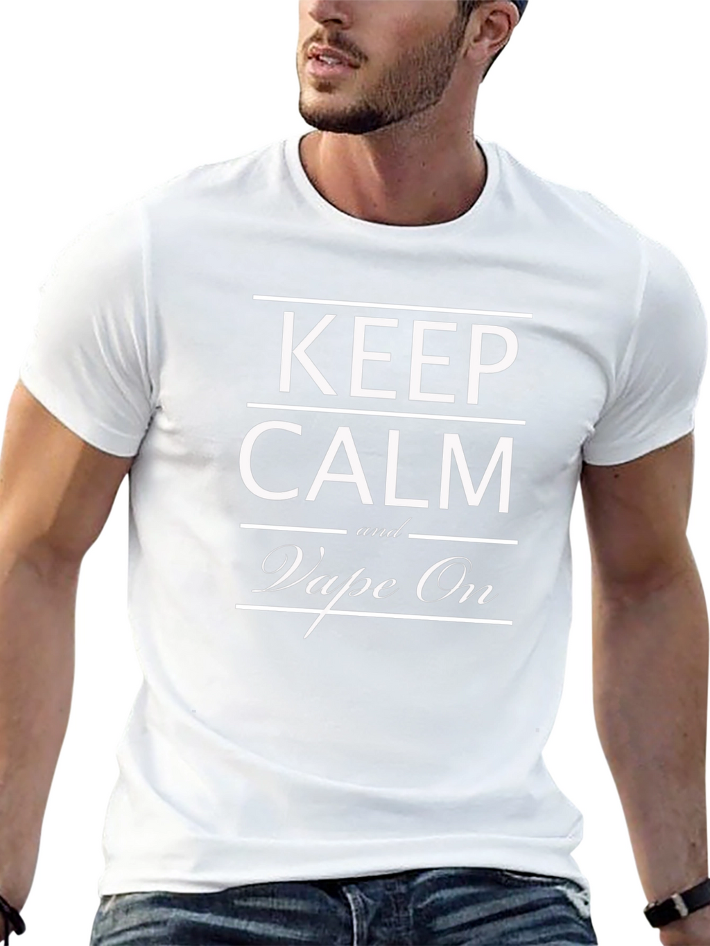 Keep Calm and Vape On Black T-Shirt
