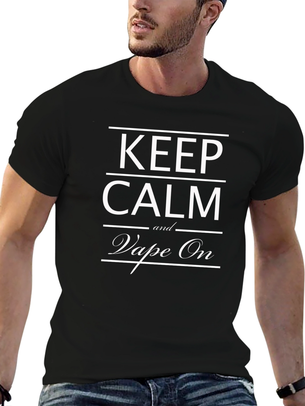 Keep Calm and Vape On Black T-Shirt