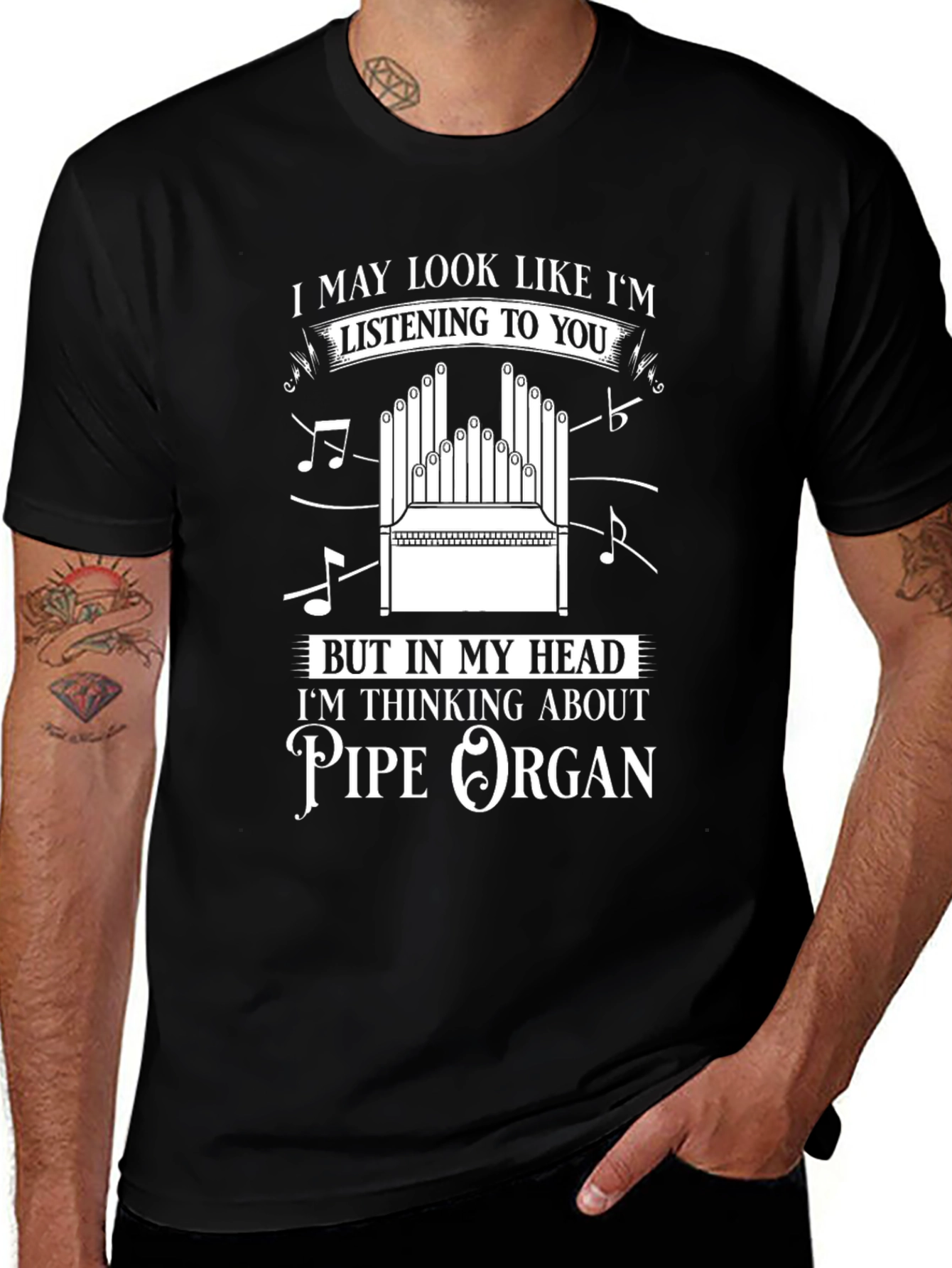 Pipe Organ Musician T-Shirt: Listening to You Design