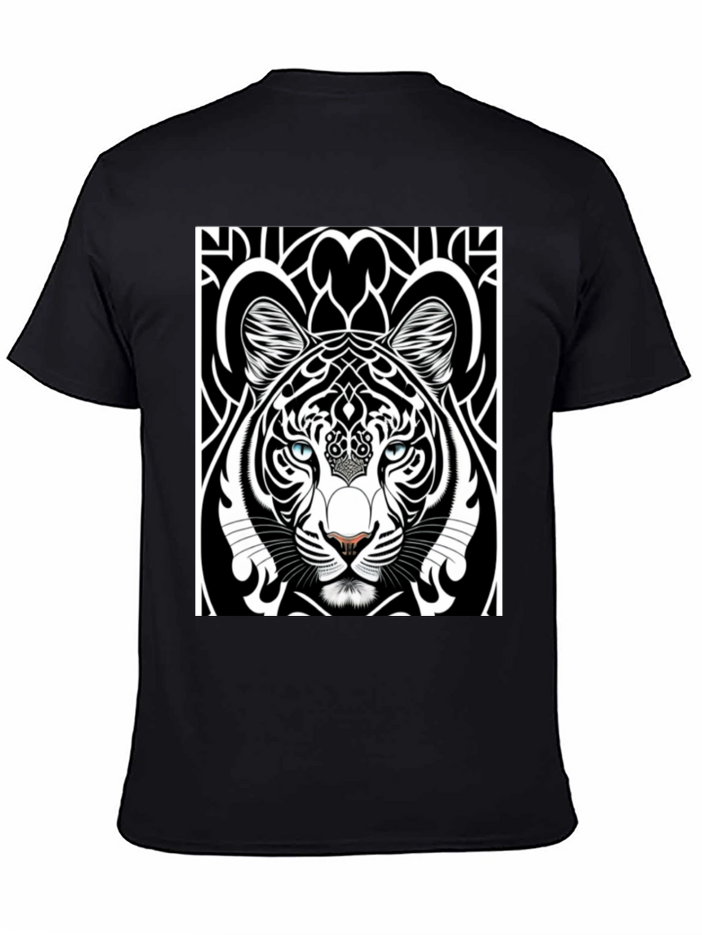 Graphic Tiger Tee - Black Cotton Comfort