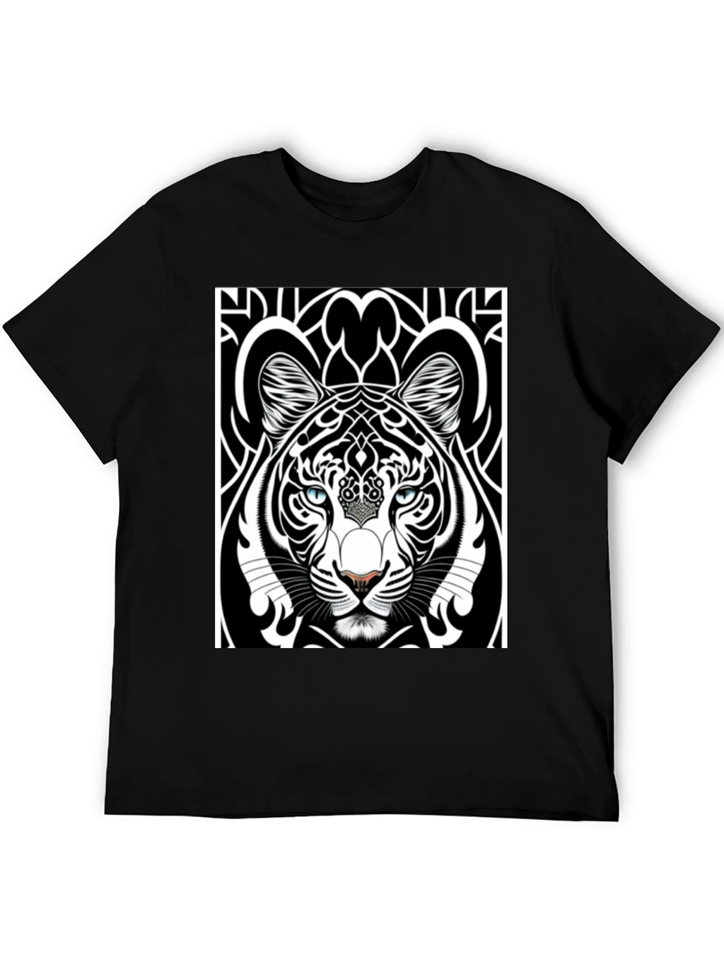 Graphic Tiger Tee - Black Cotton Comfort