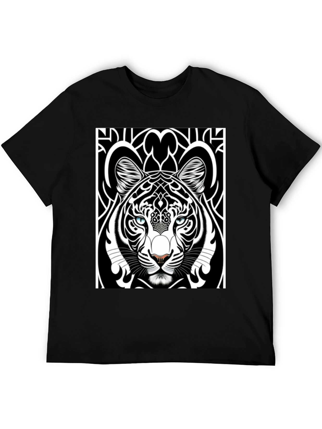 Graphic Tiger Tee - Black Cotton Comfort