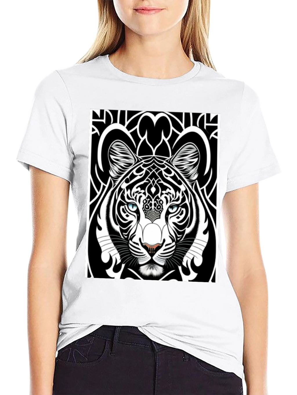 Graphic Tiger Tee - Black Cotton Comfort