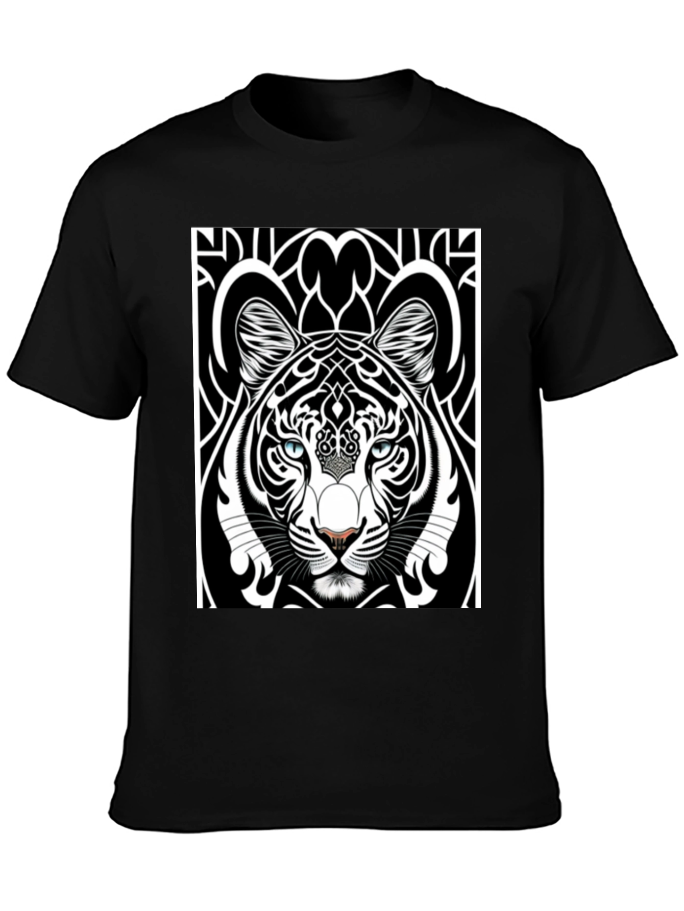 Graphic Tiger Tee - Black Cotton Comfort