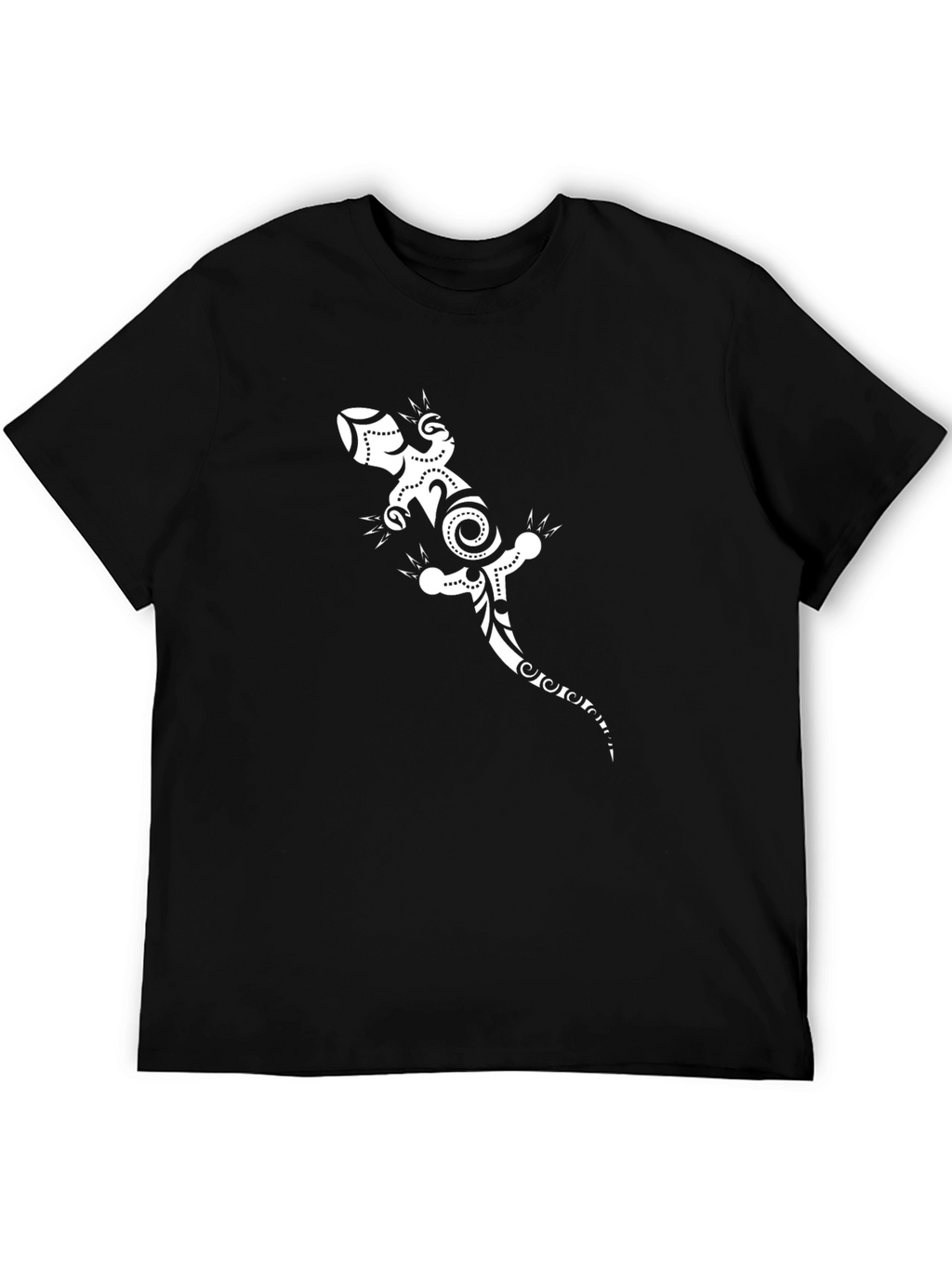 Black Tee with White Gecko Graphic