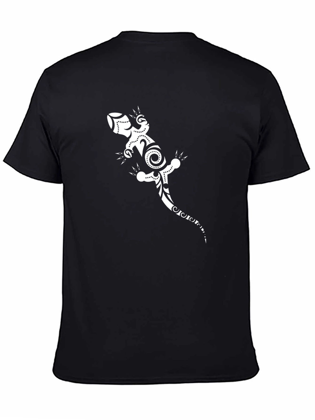 Black Tee with White Gecko Graphic