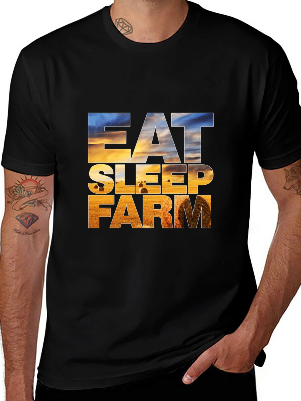 Eat Sleep Farm Graphic Tee - Farmer T-Shirt