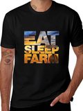 Eat Sleep Farm Graphic Tee - Farmer T-Shirt