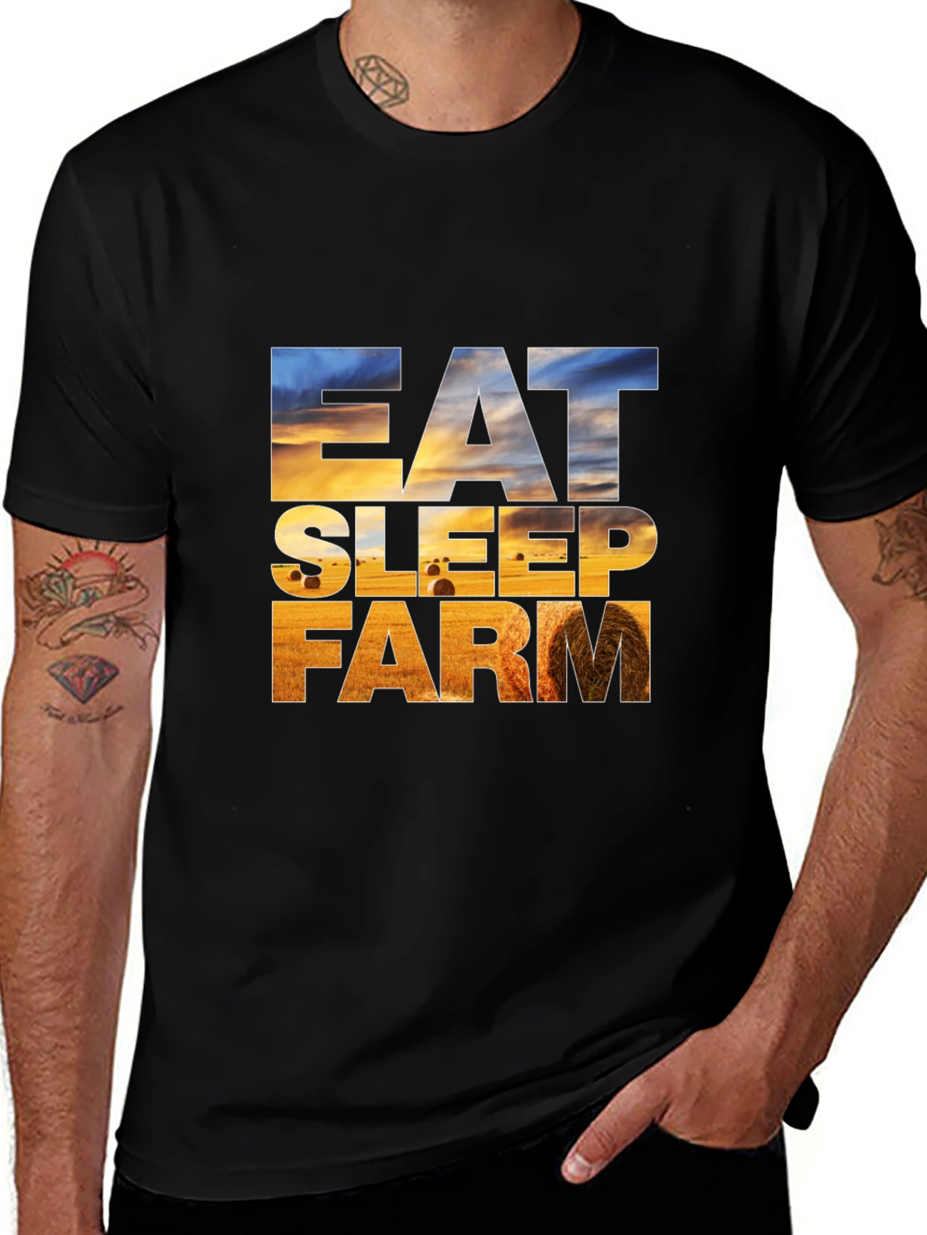 Eat Sleep Farm Graphic Tee - Farmer T-Shirt