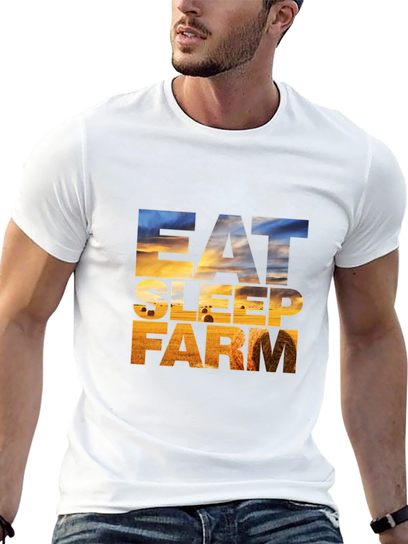 Eat Sleep Farm Graphic Tee - Farmer T-Shirt
