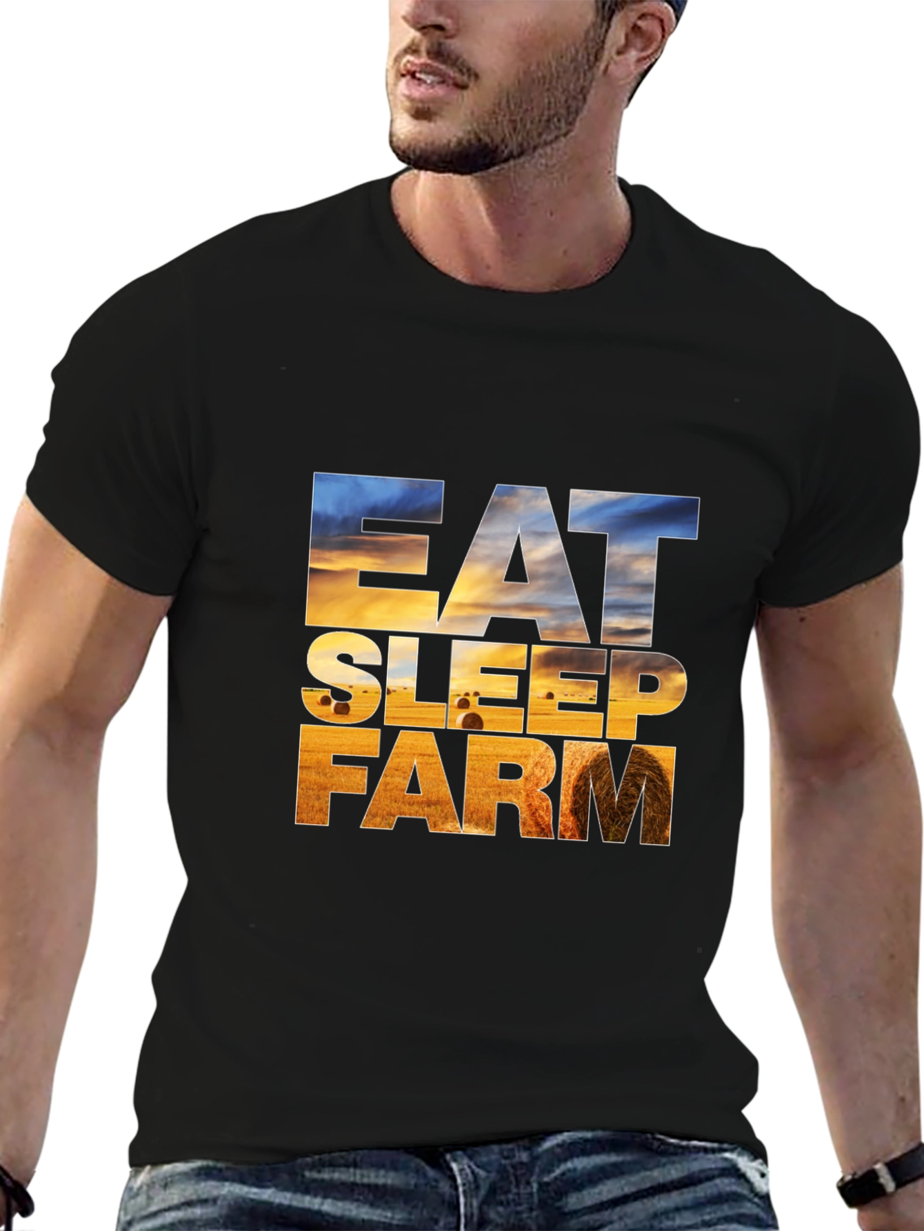 Eat Sleep Farm Graphic Tee - Farmer T-Shirt