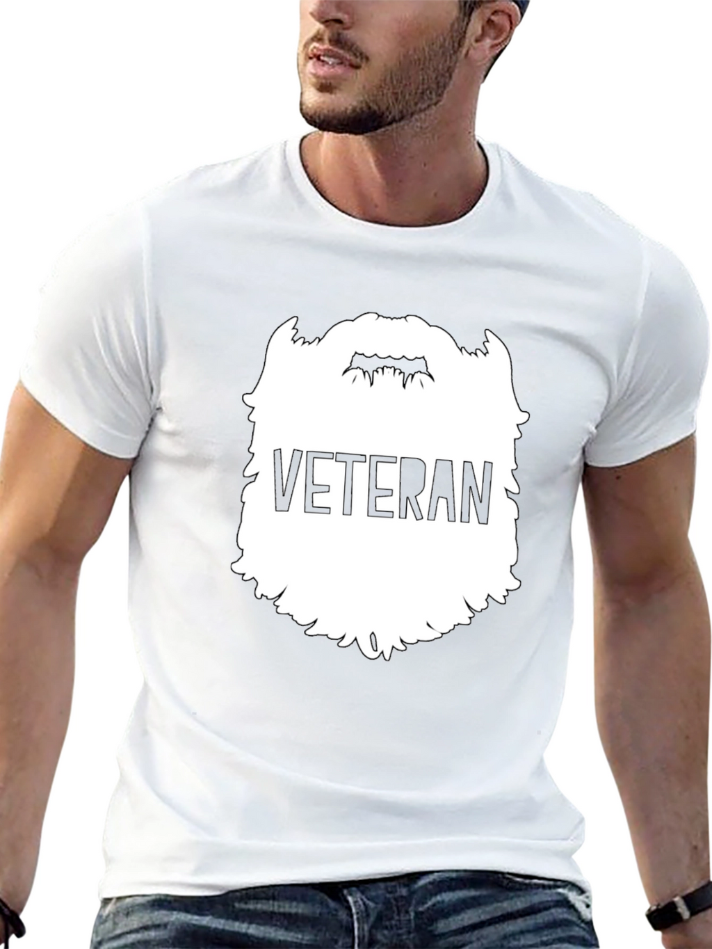 Veteran Beard Graphic T-Shirt - Military Pride Tee