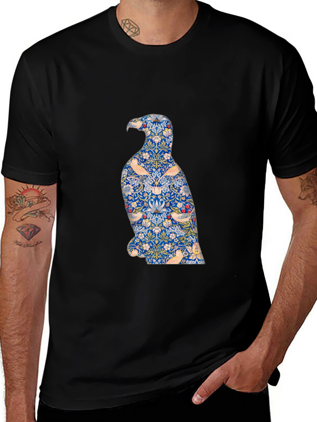 Stylish Eagle Graphic Print Black T-Shirt