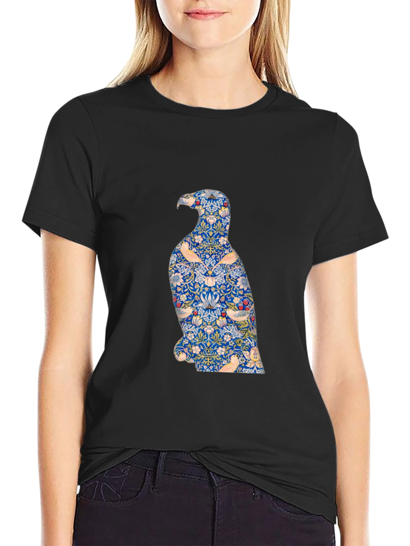 Stylish Eagle Graphic Print Black T-Shirt