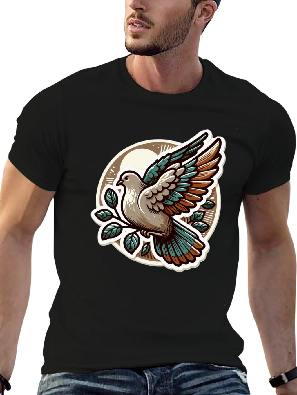 Dove Graphic T-Shirt - Stylish Bird Design