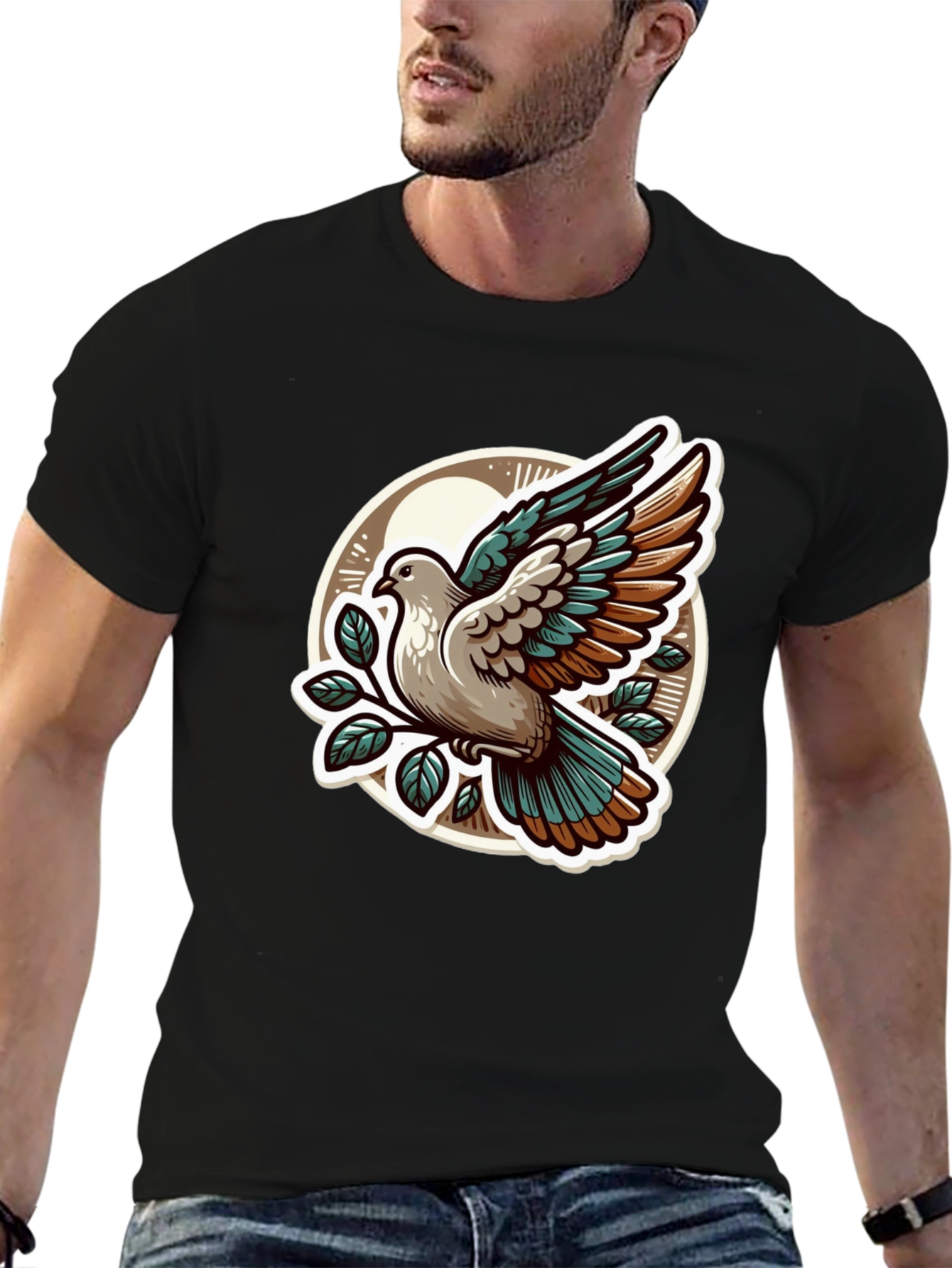 Dove Graphic T-Shirt - Stylish Bird Design