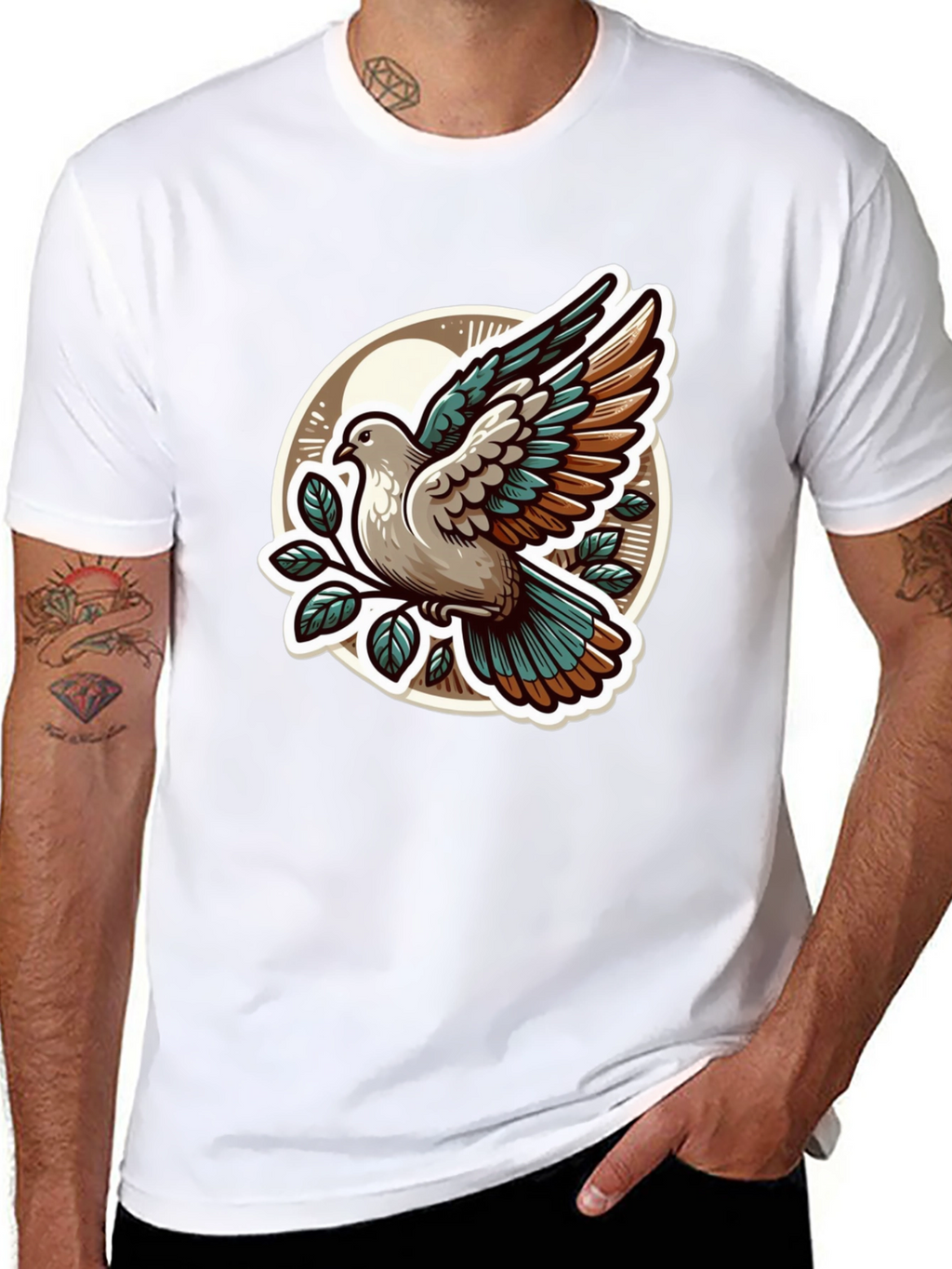 Dove Graphic T-Shirt - Stylish Bird Design